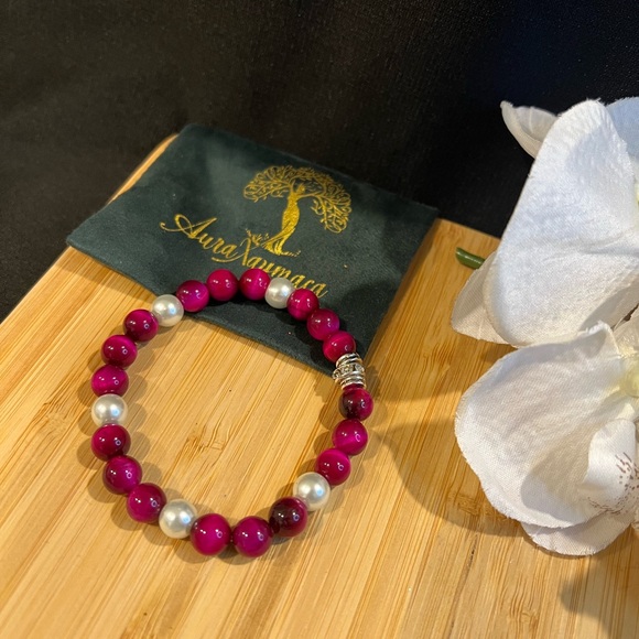 Pink Tigers eye Bracelet - Picture 3 of 4